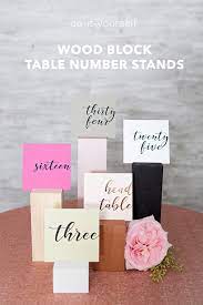 Diy Wood Block Table Number Stands