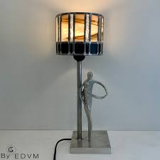 Modern Pewter Lamp With Stylish Couple