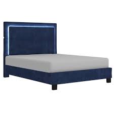 Nspire Platform Bed With Light Blue