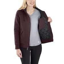 When hot days turn to cool nights, this women's hooded jacket has your back. Carhartt Women S Rain Defender Rockland Quilt Lined Full Zip Hoodie Camping World