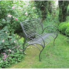 Vinatge Grey Metal Garden Bench