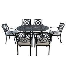 6 seats black garden dining table set
