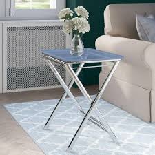 Blue Rectangle Acrylic End Side Table