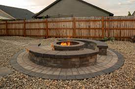 a circle paver patio stone fire pit
