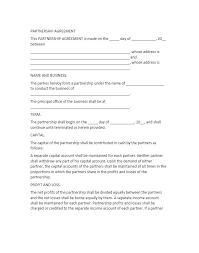 Business Partnership Agreement Template Store Business