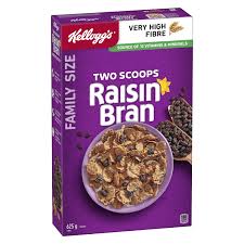 two scoops raisin bran cereal family size