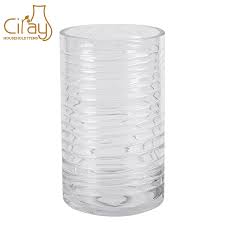 whole clear wavy flower glass vase