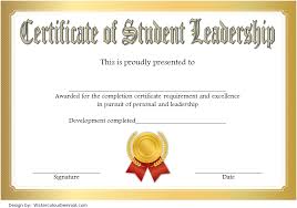 Student Leadership Certificate Template 7 Free One Package