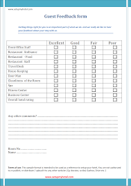 Front Desk Guest Feedback Format Sample With Housekeeping Checklist