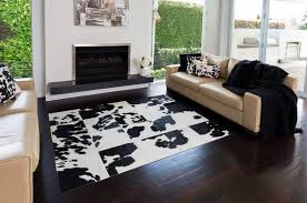 black and white cowhide patchwork rugs