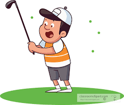 golf clipart golfer swings his club