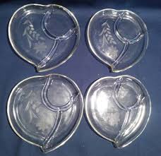 Clear Glass Etched Snack Plates