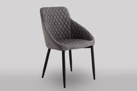 Newfoley faux mohair navy dining chair. Luxury Dining Chairs Ada Grey Faux Leather Chair Benhomes