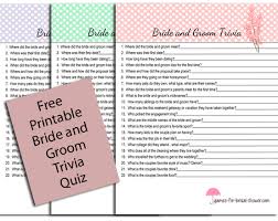 We have come up with these great bride and groom trivia questions to really get the wedding party started. Free Printable Bride And Groom Trivia Quiz