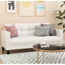 clean white leather sofa