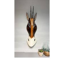Gazelle Mask Wooden Hand Carved Wall