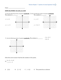 Systems Of Linear Equations Test