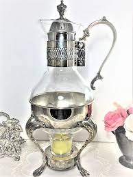 Vintage Silver And Glass Coffee Carafe