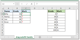 autofill vlookup in excel