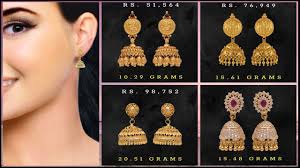 Gold Jhumka Earrings Designs With Price Weight