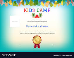 Kids Summer Camp Diploma Or Certificate Template