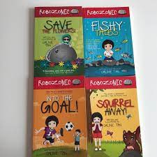 set of 4 robozonic english story books