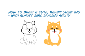 to draw a cute dog a shiba inu doge