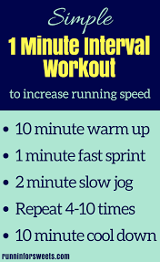 1 minute running intervals to quickly