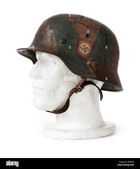 WW2 German Third Reich 'SS' steel helmet (M40 Stahlhelm) from 1940 with  original Swastika and SS decals, made by Eisen und Huttenwerke A.G, Thale  Stock Photo - Alamy