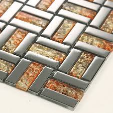 crystal mosaic tile sheets silver