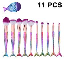 11pcs mermaid makeup brush set