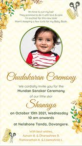 mundan ceremony card create at