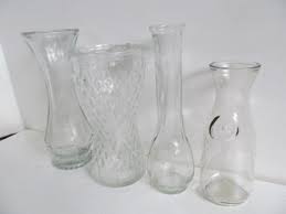 lot of clear glass vases flower vase