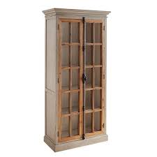 Cremone Linen Gray Glass Paned Tall Cabinet