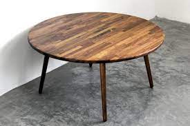 Large 34 Round Walnut Teak Coffee Table