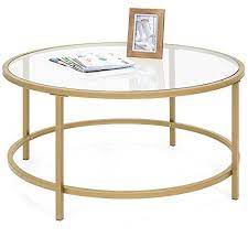 36in round tempered glass coffee table
