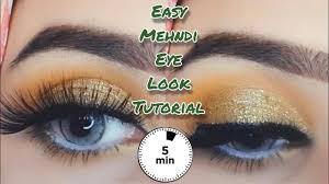 easy golden glitter eye makeup tutorial