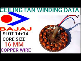bajaj ceiling fan coil winding data