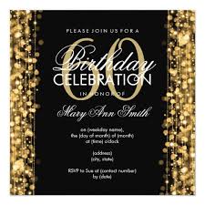 Elegant 60th Birthday Party Sparkles Gold Invitation Zazzle Com