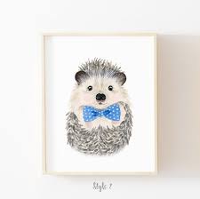 nursery bow tie hedgehog hedgehog