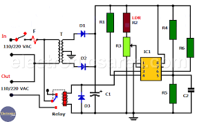Automatic Night Light Using 555 And Relay Electronics Area