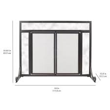 Glass Single Panel Fireplace Screen