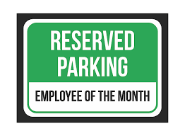 Reserved Parking Employee Of The Month Print Black And Green White Metal Small Signs 7 5x10 5 Inch