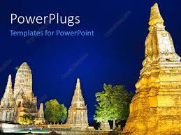 Powerpoint Template Landscape Of Ancient Thai Temple And