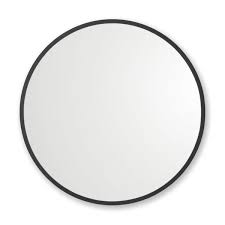 With lowe's wide range, you can share one mirror or have two side by side for a dual sink vanity. Reviews For Better Bevel 24 In W X 24 In H Rubber Framed Round Bathroom Vanity Mirror In Black 19002 The Home Depot
