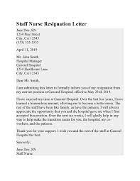 nursing resignation letters sles