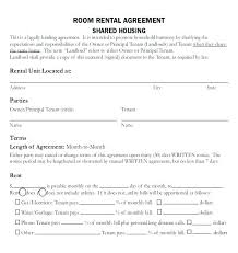 Rental Agreement Doc Printable Sample Room Template For Rent