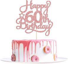 Rose Gold 60th Birthday Cake gambar png