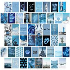 sky blue wall collage kit aesthetic