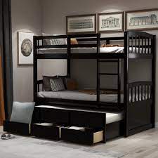 twin bunk bed with ladder safety rail